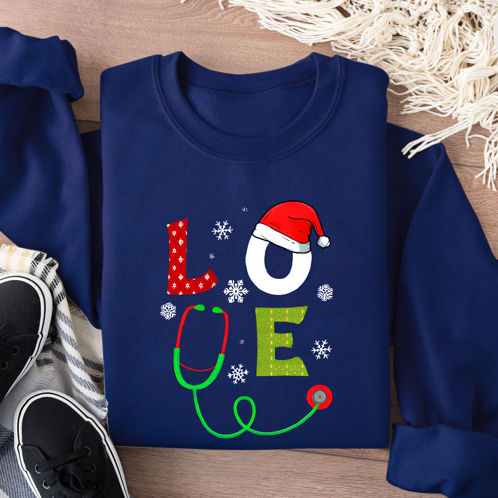 Stethoscope Of Love Cotton Pullover Sweatshirt