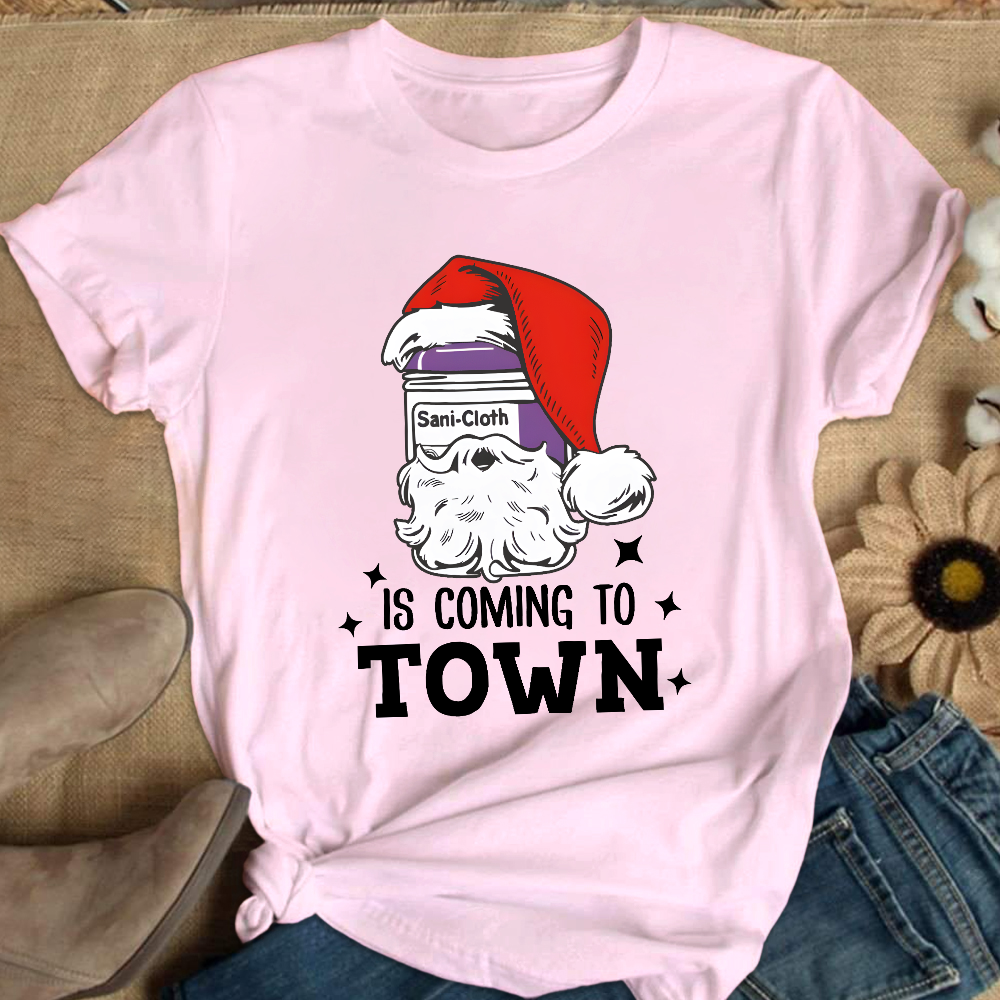 Funny Santa Nurse Medical Assistant Christmas Cotton Nurse T-shirt