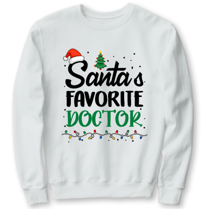 Santa’s Favorite Christmas Doctor Cotton Pullover Sweatshirt
