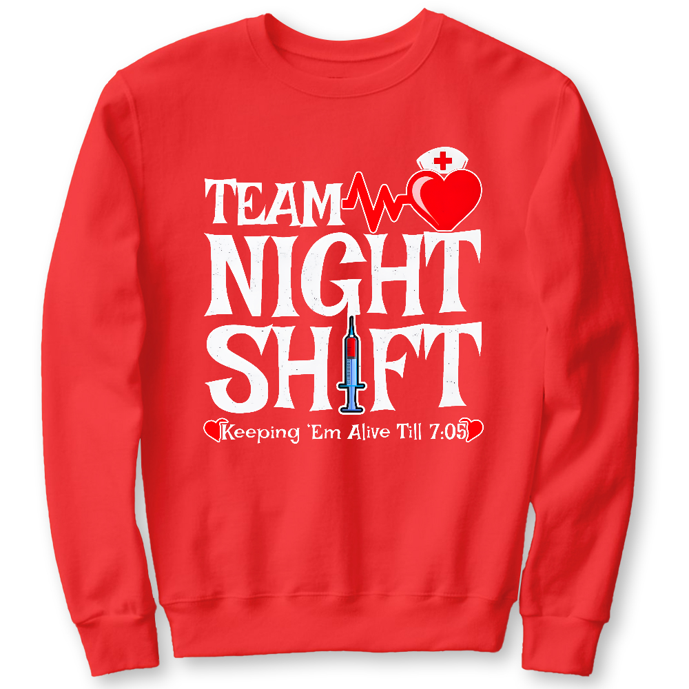 Team Night Shift Cotton Pullover Sweatshirt