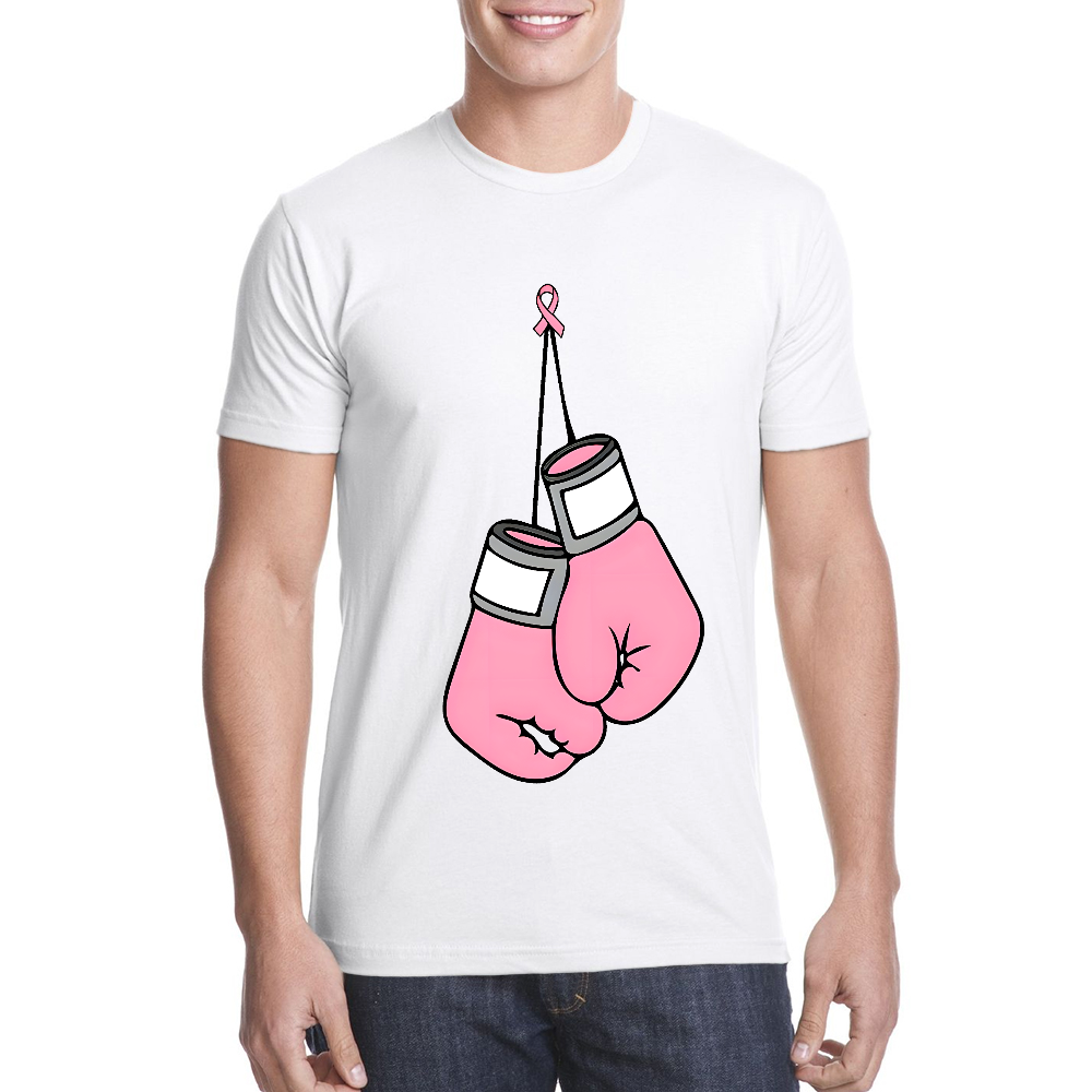 Pink Boxing Gloves Breast Cancer Fight Cotton Doctor T-shirt