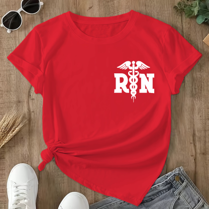 Registered Nurse Double-Sided Cotton Printed T-Shirt