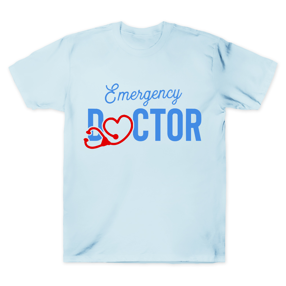 Emergency Doctor Stethoscope Heartbeat First Aid Cotton Doctor T-shirt