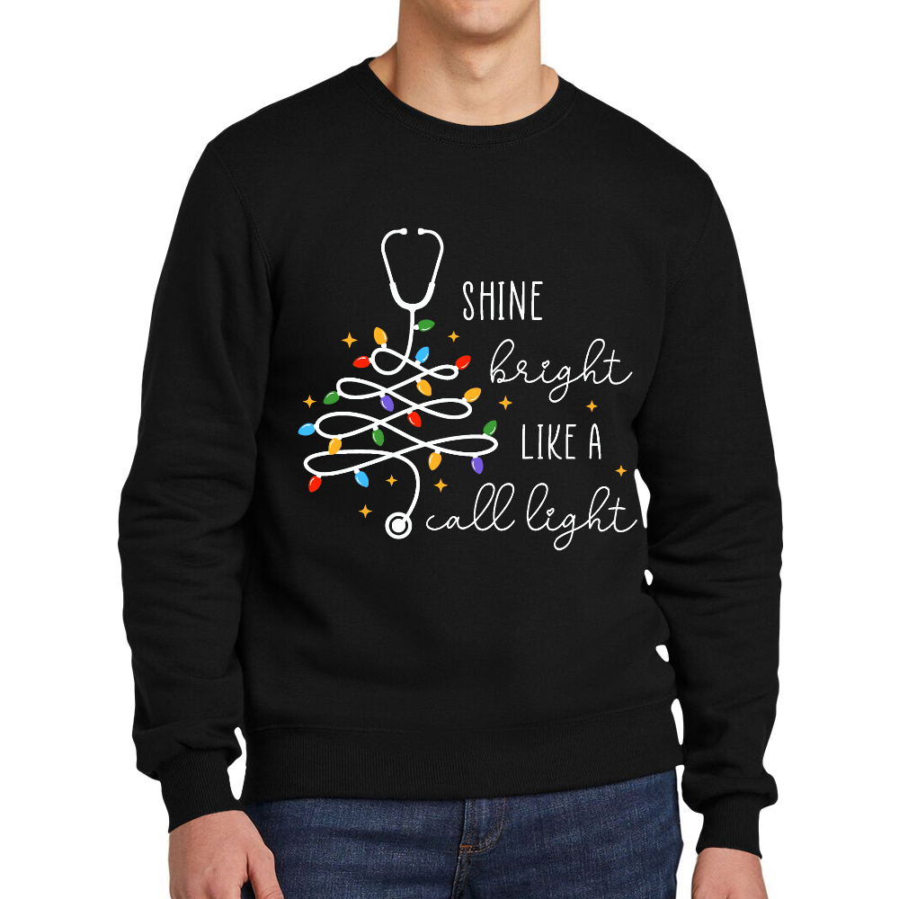 Shine Bright Like A Call Light Cotton Pullover Sweatshirt