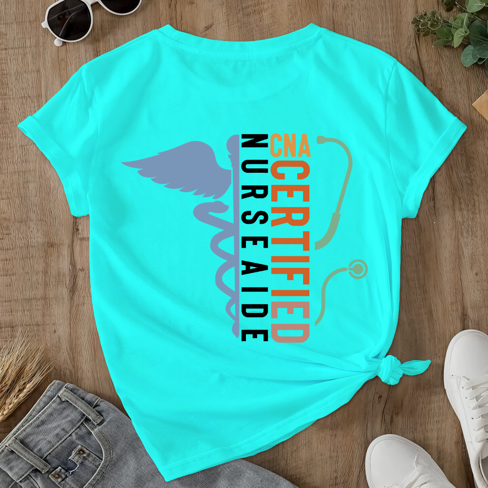 Certified Nursing Assistant Double-Sided Cotton Printed T-Shirt