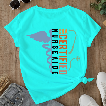 Certified Nursing Assistant Double-Sided Cotton Printed T-Shirt