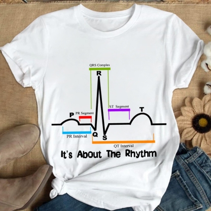 Cardiac ST Segment Rhythm Cotton Nurse T-shirt