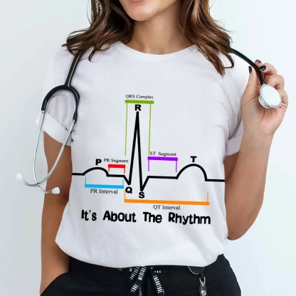 Cardiac ST Segment Rhythm Cotton Nurse T-shirt