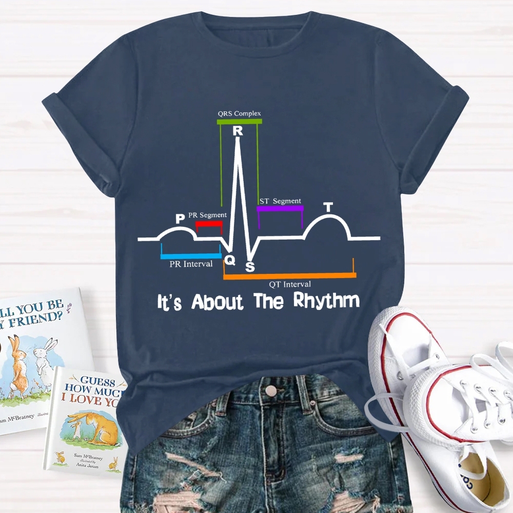 Cardiac ST Segment Rhythm Cotton Nurse T-shirt