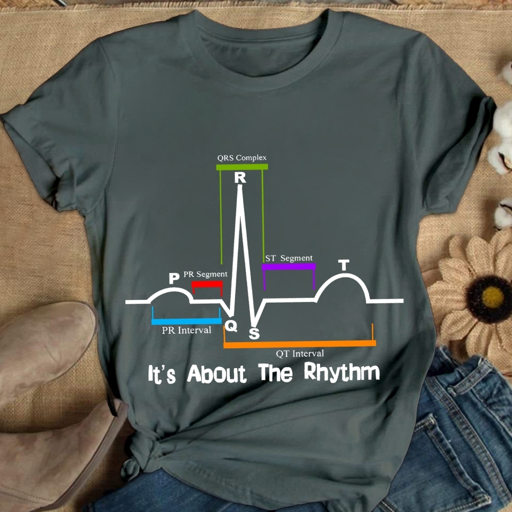 Cardiac ST Segment Rhythm Cotton Nurse T-shirt
