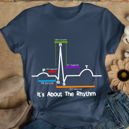 Cardiac ST Segment Rhythm Cotton Nurse T-shirt