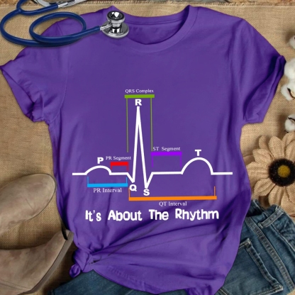 Cardiac ST Segment Rhythm Cotton Nurse T-shirt