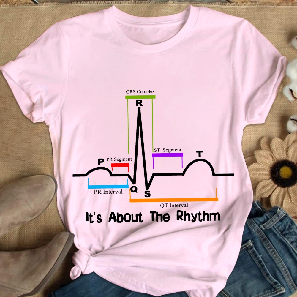 Cardiac ST Segment Rhythm Cotton Nurse T-shirt