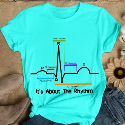 Cardiac ST Segment Rhythm Cotton Nurse T-shirt