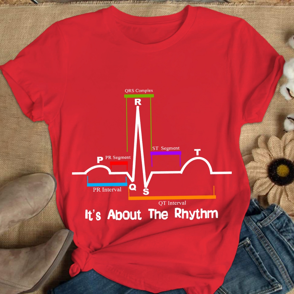 Cardiac ST Segment Rhythm Cotton Nurse T-shirt