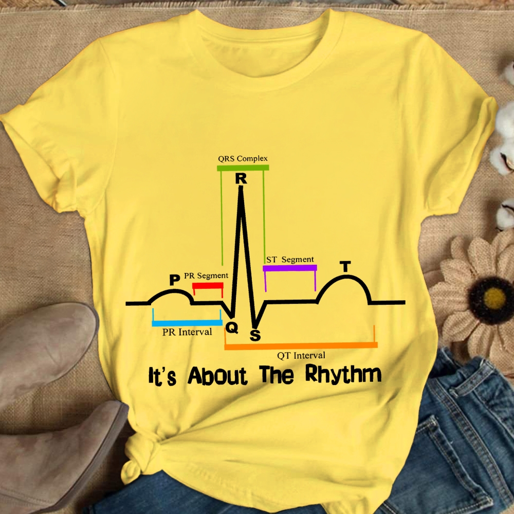 Cardiac ST Segment Rhythm Cotton Nurse T-shirt