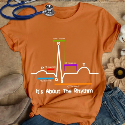 Cardiac ST Segment Rhythm Cotton Nurse T-shirt
