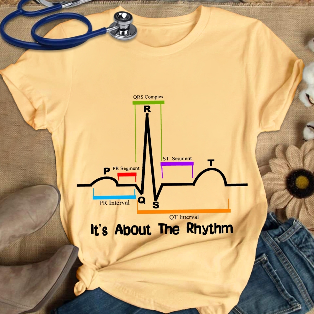 Cardiac ST Segment Rhythm Cotton Nurse T-shirt