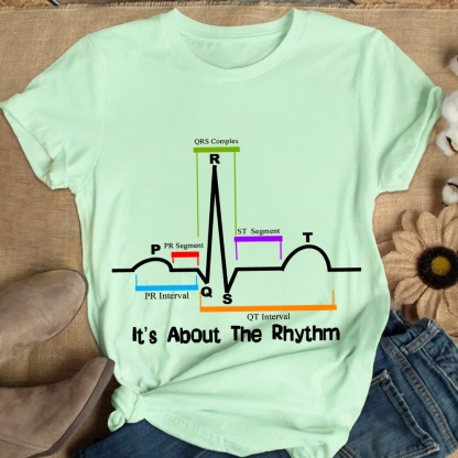 Cardiac ST Segment Rhythm Cotton Nurse T-shirt