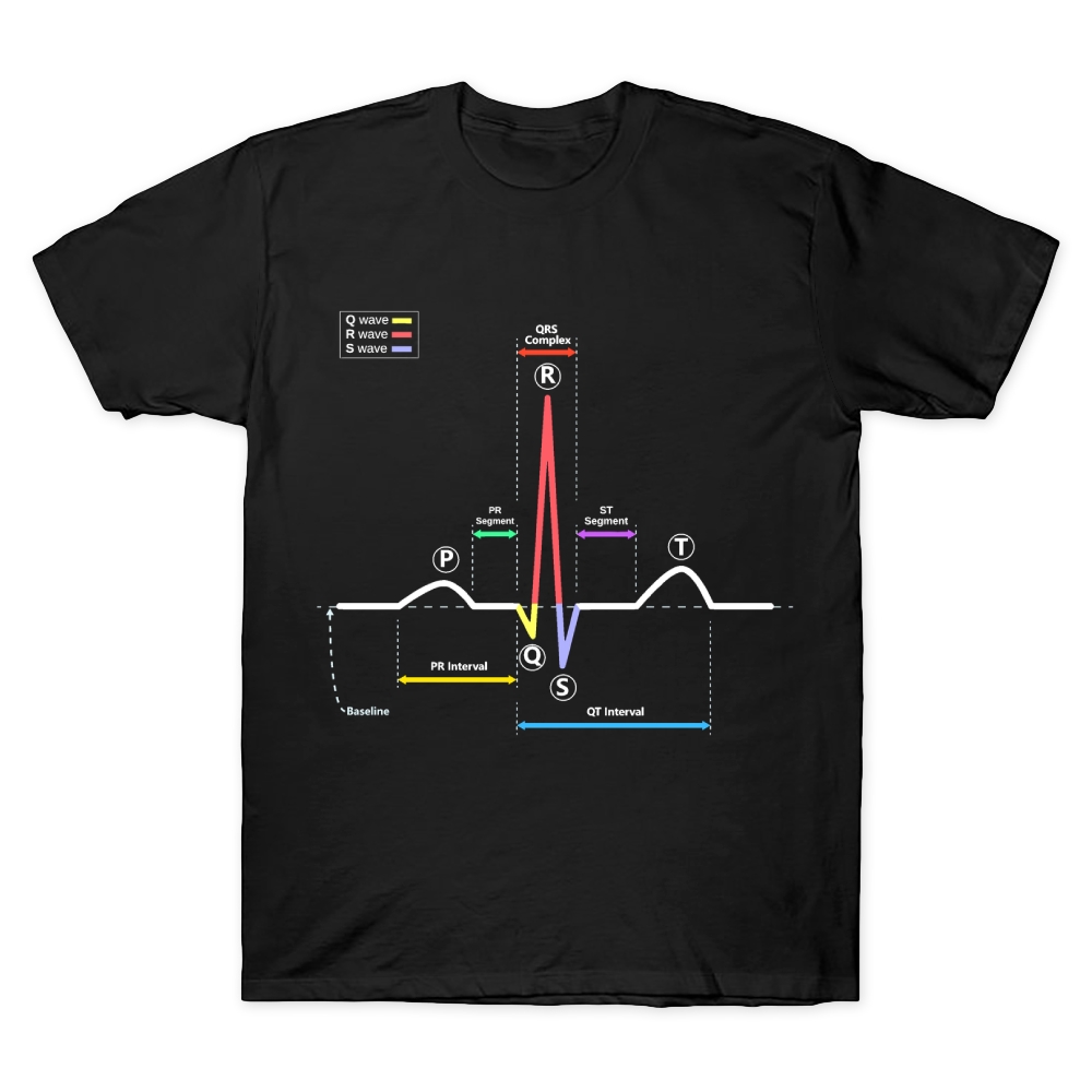 ECG Of Normal Sinus Rhythm Cotton Doctor T-shirt