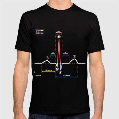 ECG Of Normal Sinus Rhythm Cotton Doctor T-shirt