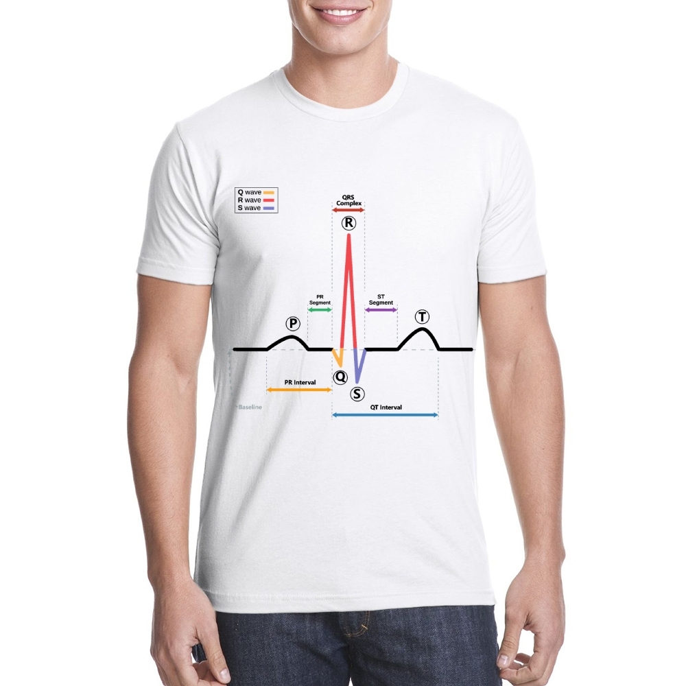 ECG Of Normal Sinus Rhythm Cotton Doctor T-shirt