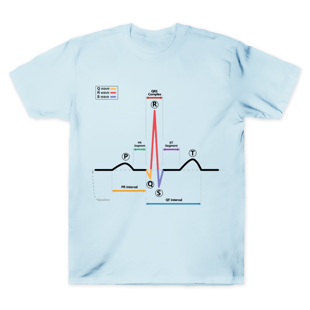 ECG Of Normal Sinus Rhythm Cotton Doctor T-shirt