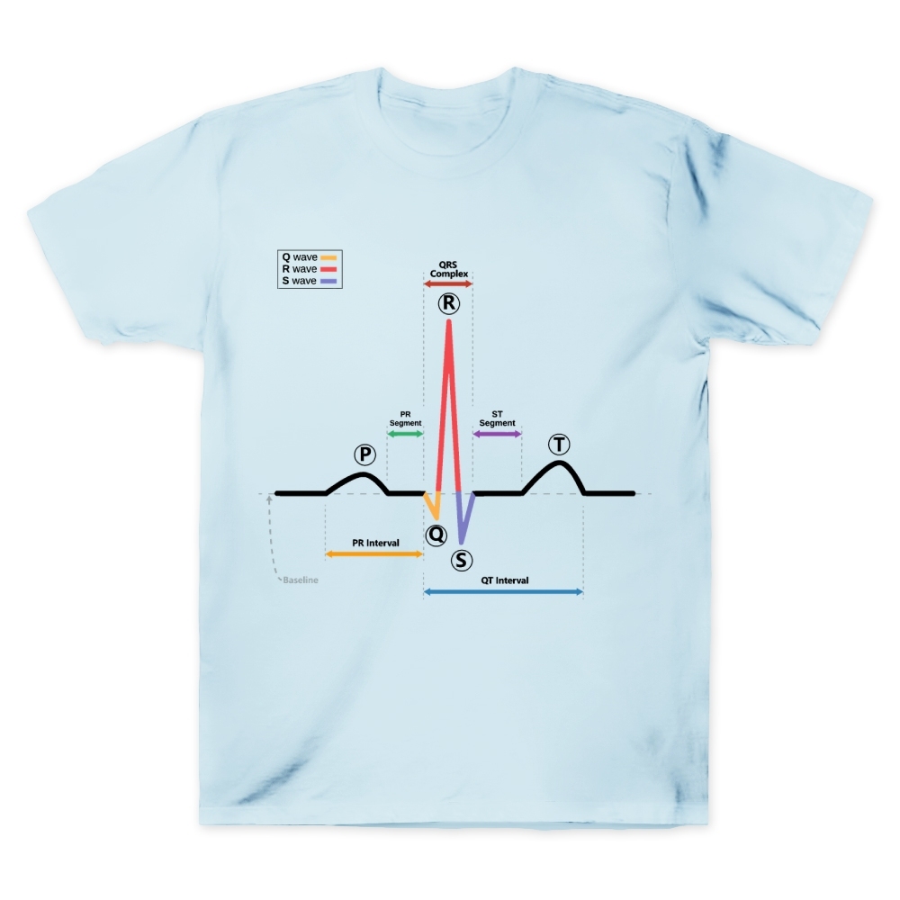 ECG Of Normal Sinus Rhythm Cotton Doctor T-shirt