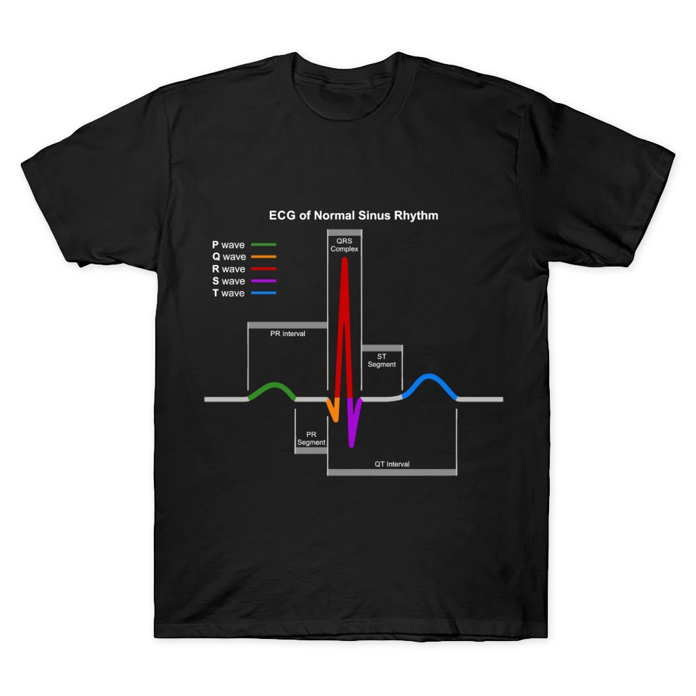 ECG Of Normal Sinus Rhythm Cotton Doctor T-shirt