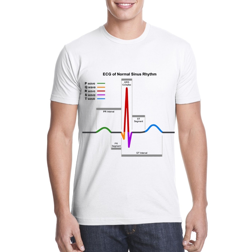 ECG Of Normal Sinus Rhythm Cotton Doctor T-shirt
