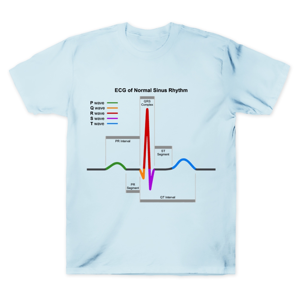 ECG Of Normal Sinus Rhythm Cotton Doctor T-shirt