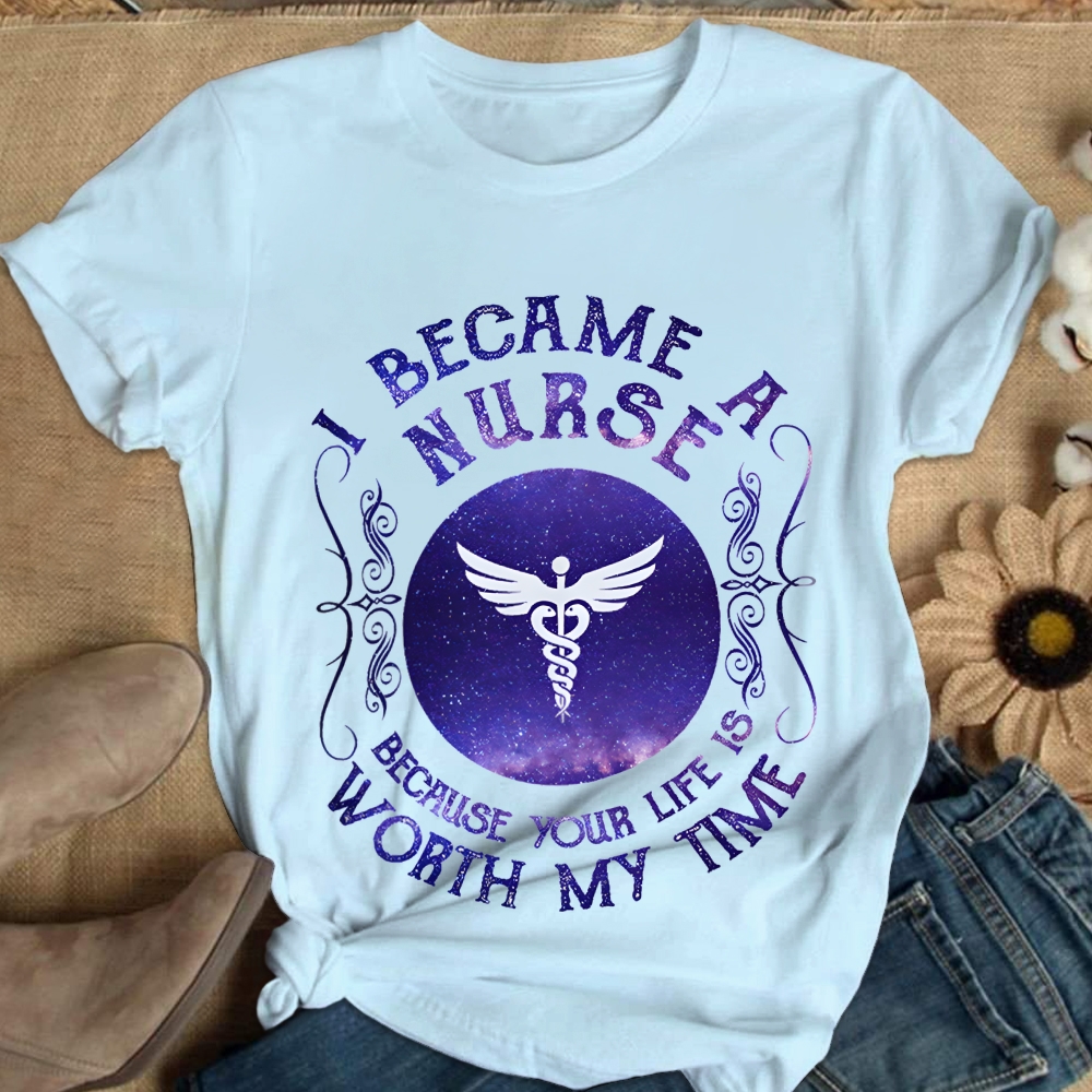 I Became A Nurse Cotton Nurse T-shirt