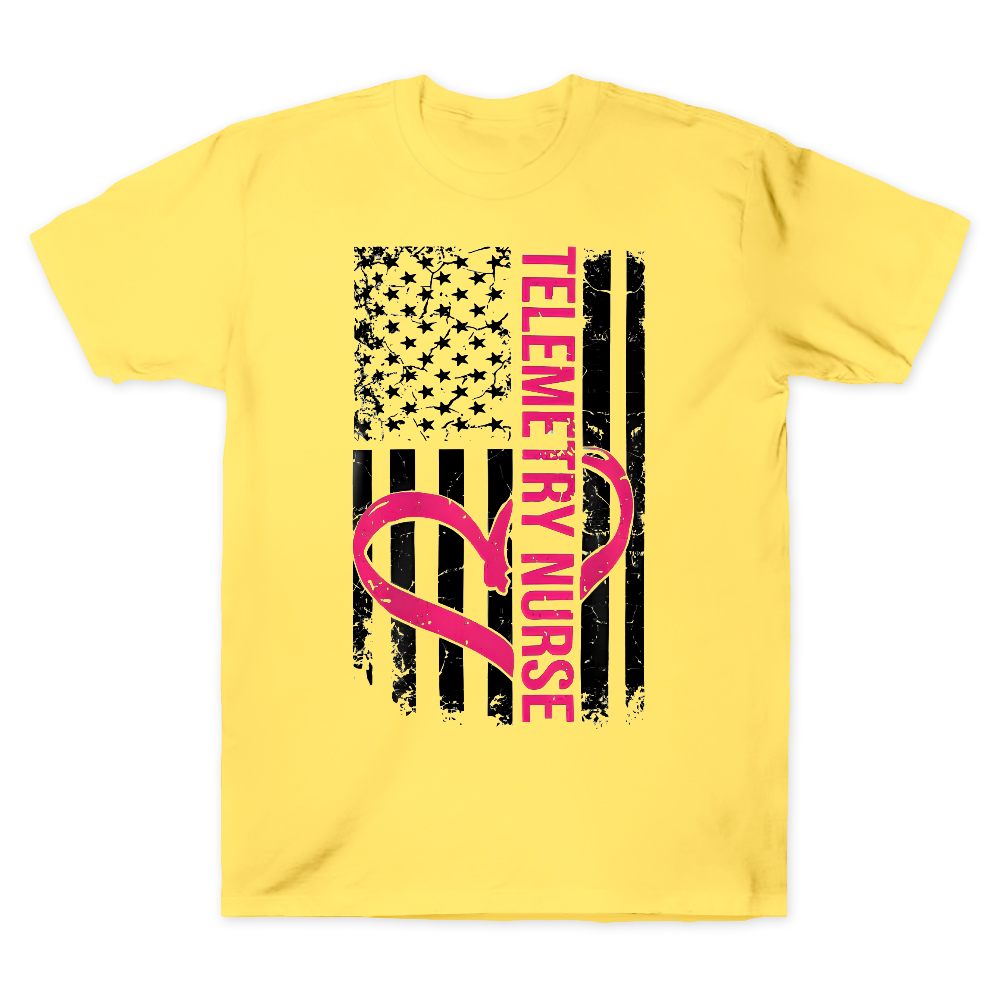 Telemetry Nurse Flag Cotton Doctor T-shirt