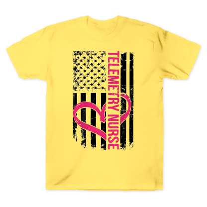 Telemetry Nurse Flag Cotton Doctor T-shirt