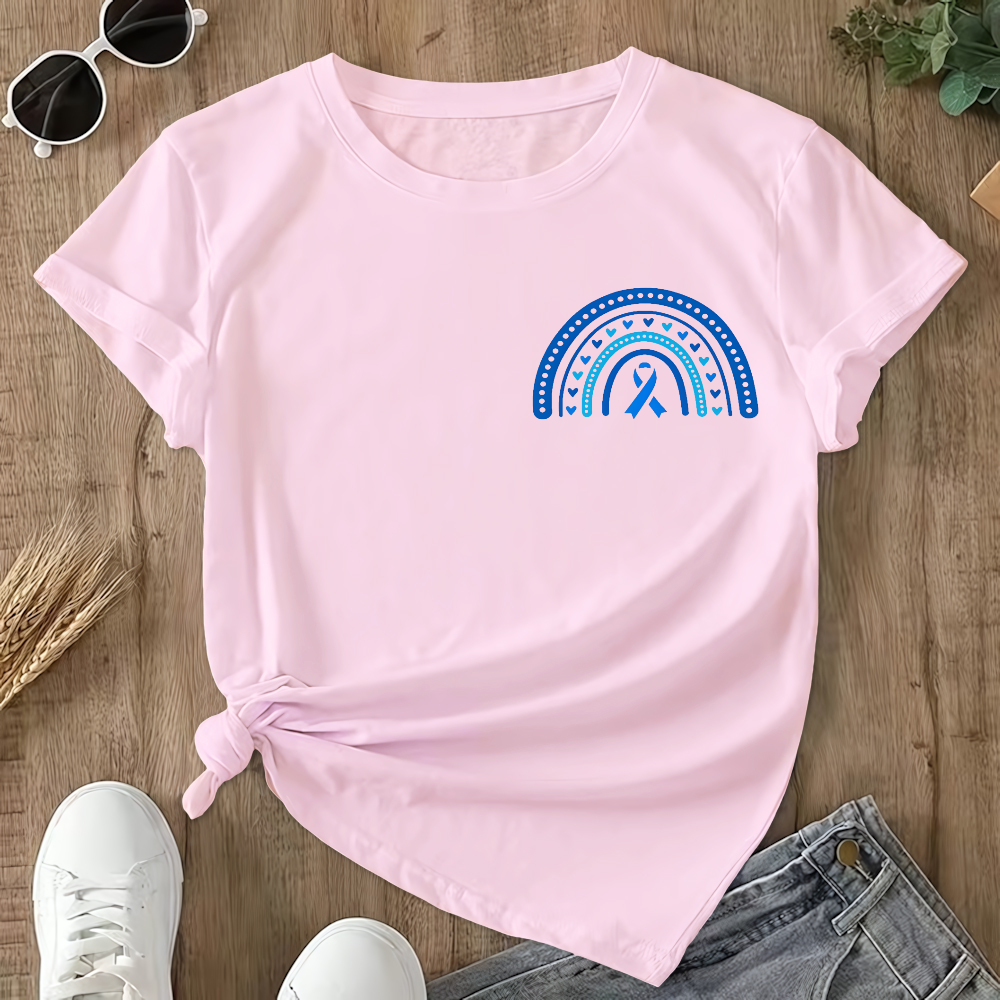 In March We Wear Blue Double-Sided Cotton Printed T-Shirt