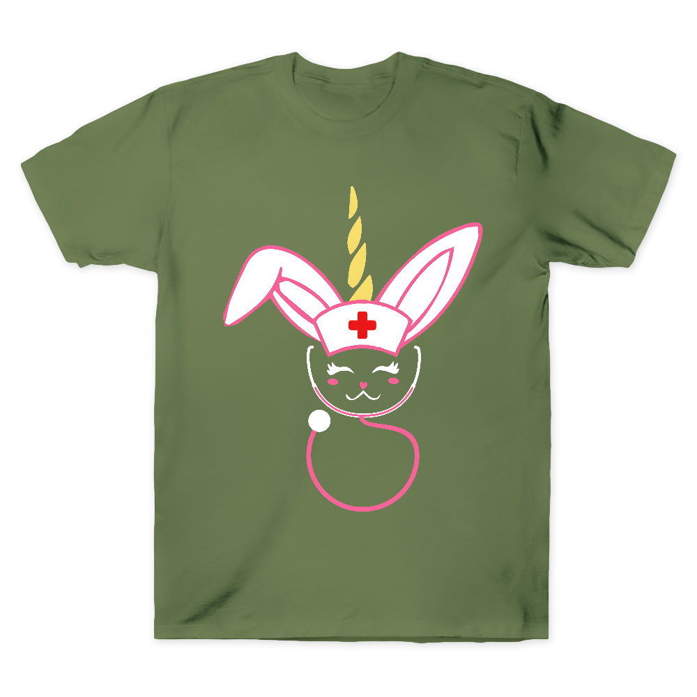 Funny Bunny Nurse Easter Cotton Doctor T-shirt