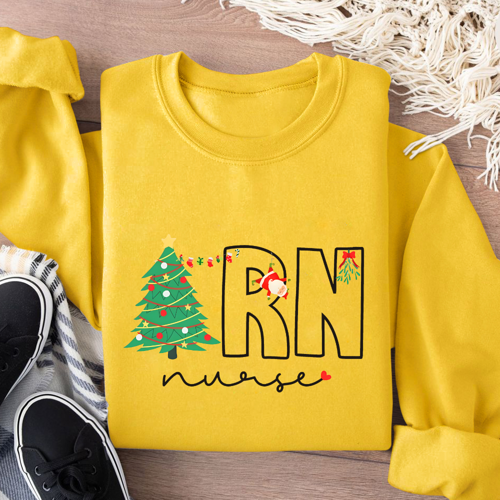 Christmas EN Nurse Cotton Pullover Sweatshirt
