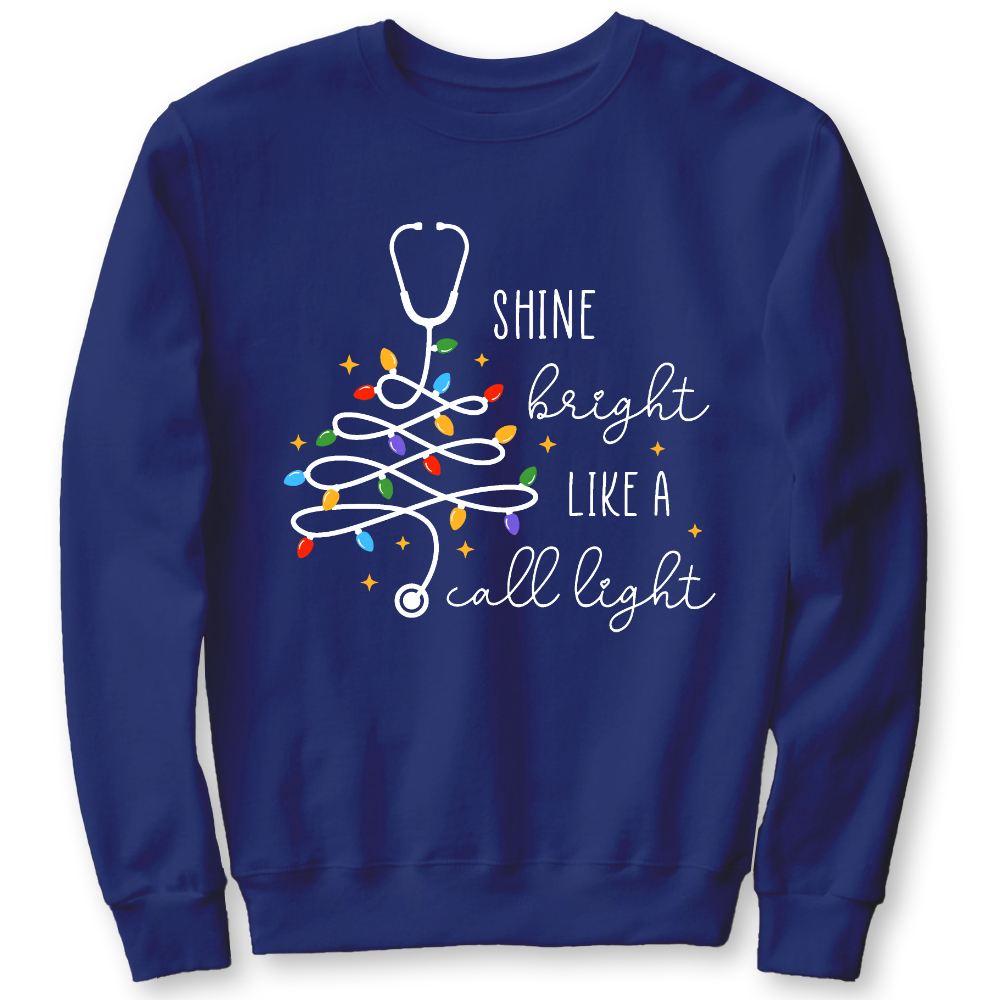 Shine Bright Like A Call Light Cotton Pullover Sweatshirt