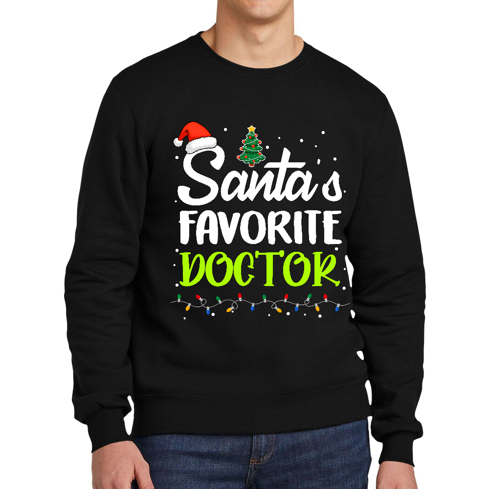 Santa’s Favorite Christmas Doctor Cotton Pullover Sweatshirt