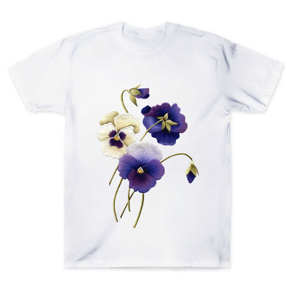 Alzheimer's Awareness Purple Floral Print Cotton Doctor T-shirt