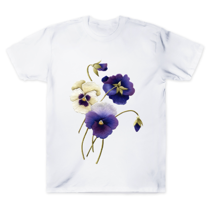 Alzheimer's Awareness Purple Floral Print Cotton Doctor T-shirt