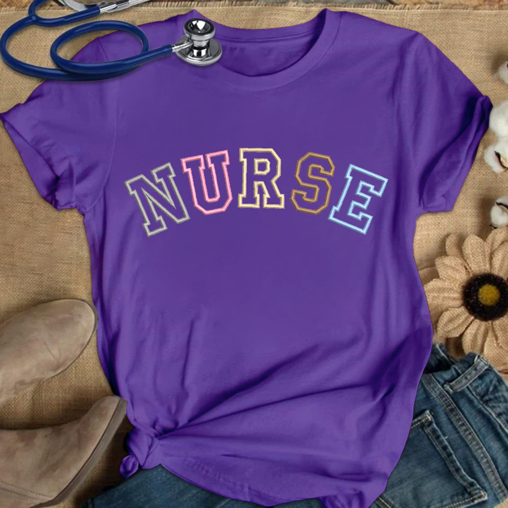 Embroidered Nurse Cotton Nurse T-shirt