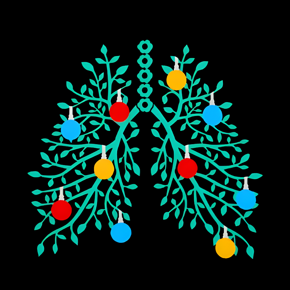 Lungs With Christmas Lights Respiratory Therapist Xmas Cotton Pullover Sweatshirt