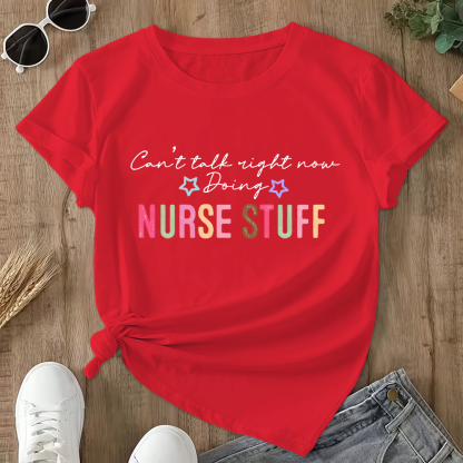 Can’t Talk Right Now Doing Double-Sided Cotton Printed T-Shirt