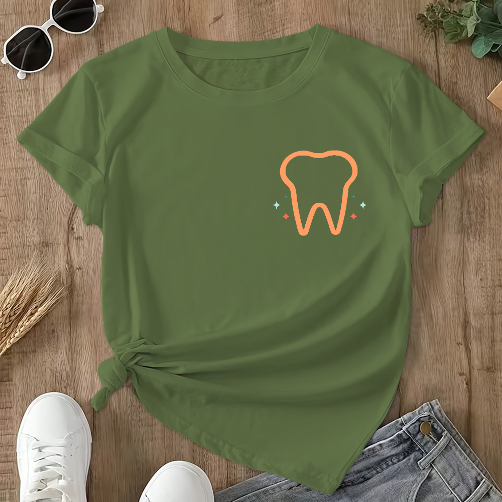 It's A Good Day To Save Teeth Double-Sided Cotton Printed T-Shirt