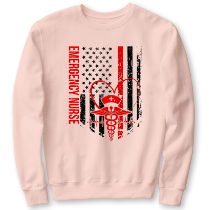 RN Nurse Flag Cotton Pullover Sweatshirt