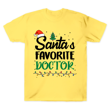 Santa’s Favorite Christmas Doctor Cotton Doctor T-shirt