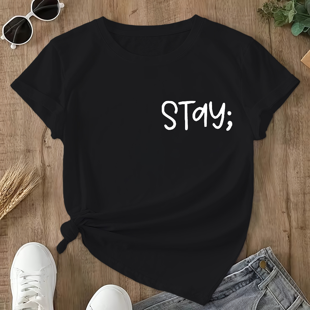 Stay The World Is Better With You In It Suicide Awareness Double-Sided Cotton Printed T-Shirt