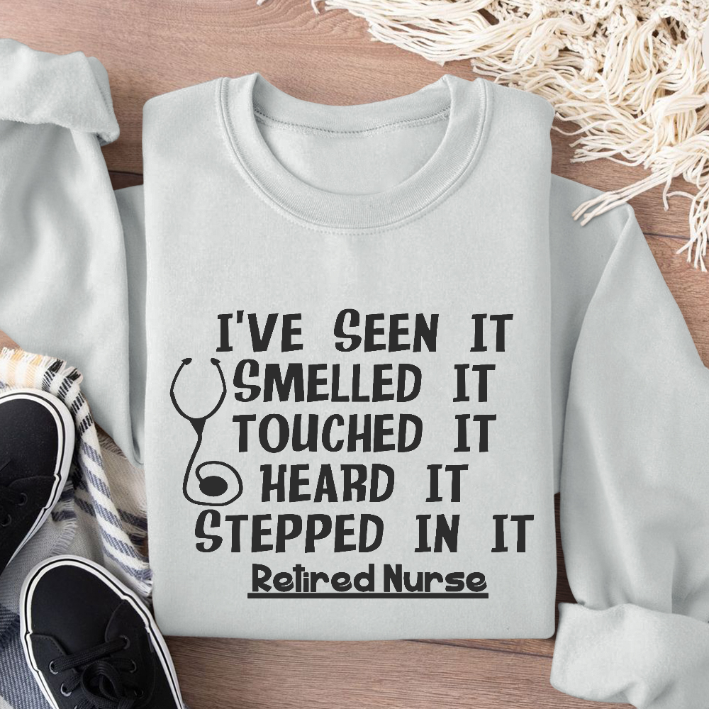 Funny Retired Nurse Quotes Cotton Pullover Sweatshirt