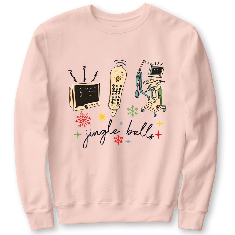 Jingle Bells ICU Nurse Xmas Cotton Pullover Sweatshirt
